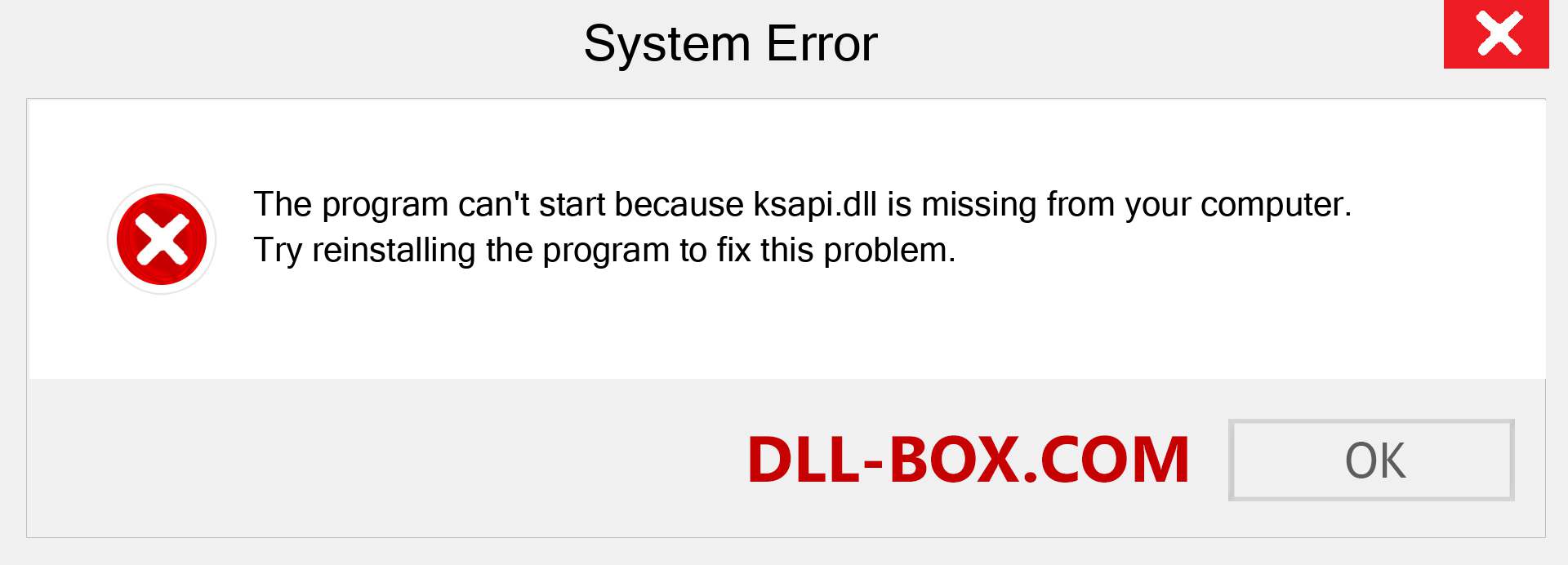  ksapi.dll file is missing?. Download for Windows 7, 8, 10 - Fix  ksapi dll Missing Error on Windows, photos, images